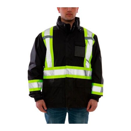 Tingley Tingley® Icon„¢ Jacket, Black with Fluorescent Yellow/Green Tape, 3XL J24123C.3X